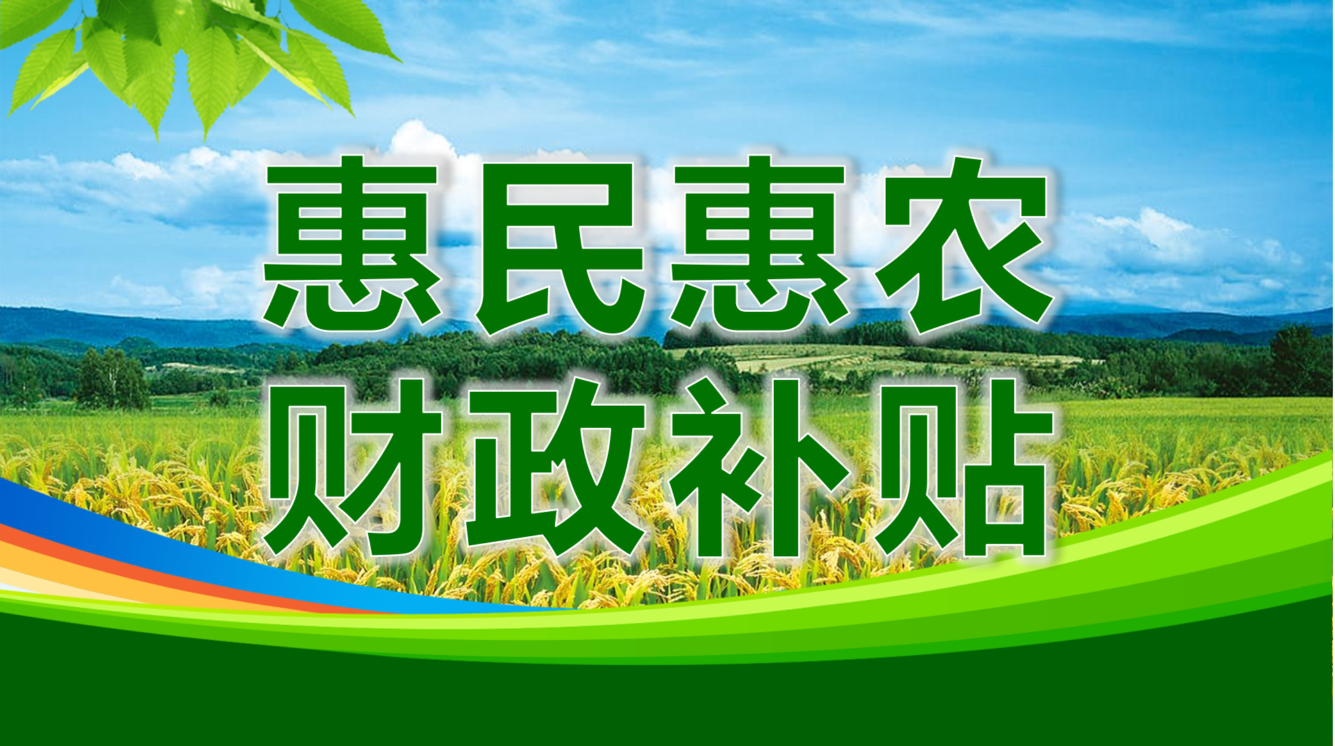 惠民惠农财政补贴
